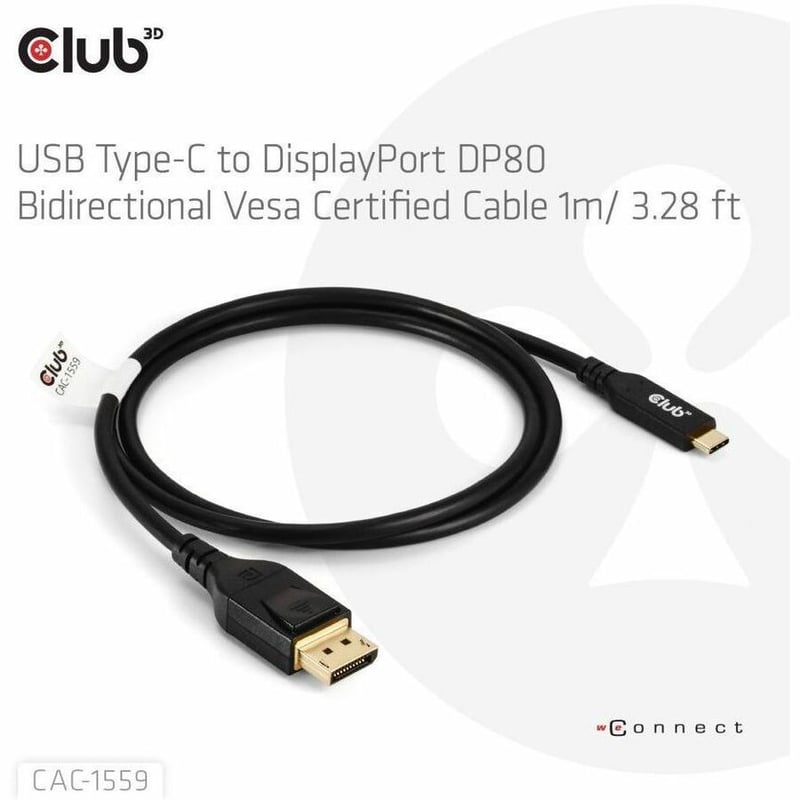 DP80 USB TYPE C TO DP CABLE M-M DP80 USB TYPE C TO DP CABLE 1M/328F - Thumbnail 2