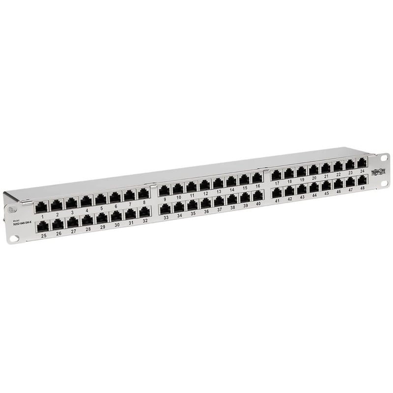 Tripp Lite by Eaton Cat5e/Cat6 48-Port Patch Panel - Shielded Krone IDC 568A/B RJ45 Ethernet 1U Rack-Mount TAA - Thumbnail 1
