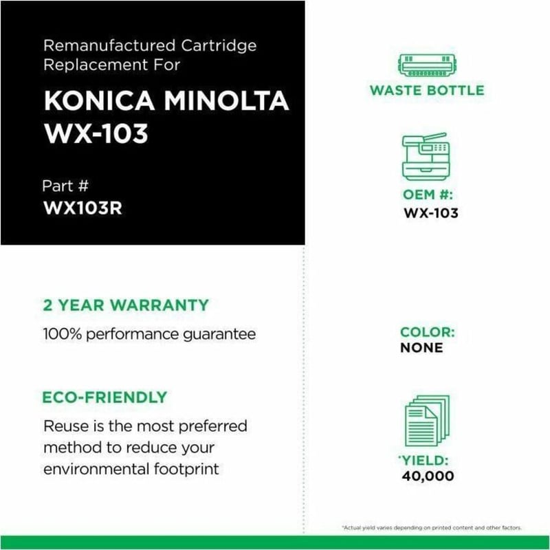 Clover Imaging Remanufactured Waste Container for Konica Minolta WX-103 - Thumbnail 3
