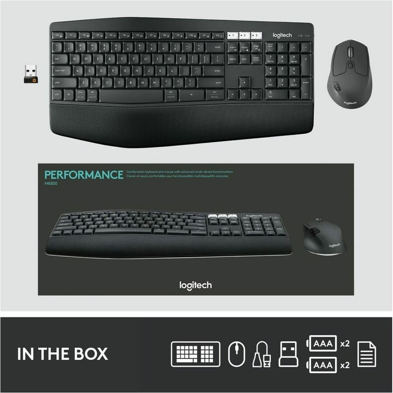 Logitech MK850 Performance Wireless Keyboard and Mouse Combo - Thumbnail 3