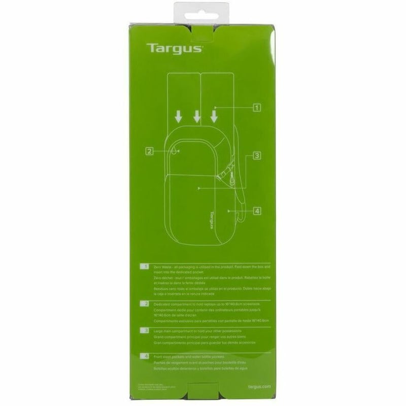 Targus EcoSmart TBB641GL Carrying Case (Backpack) for 15.6" Notebook - Black - Thumbnail 4