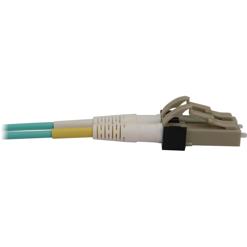 Eaton Tripp Lite Series 40/100/400G Multimode 50/125 OM3 Fiber Optic Cable (12F MTP/MPO-PC to 4x Duplex LC/PC F/M), LSZH, Aqua, 5 m (16.4 ft.) - Thumbnail 3