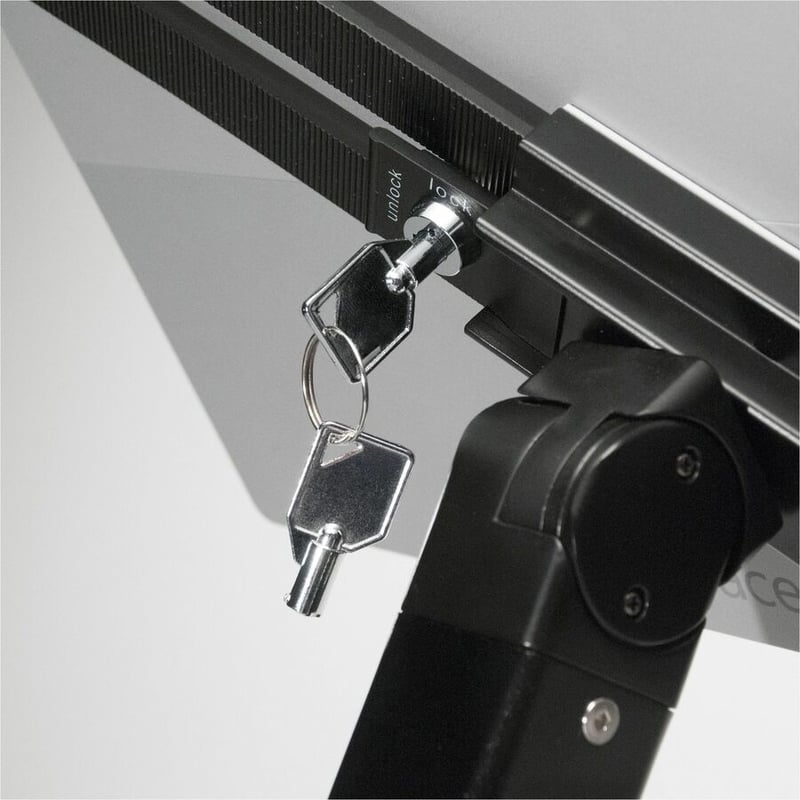 CTA Universal Dual Security Kiosk with Locking Holder and Anti-Theft Cable for 7-13 Inch Tablets (Black) - Thumbnail 4