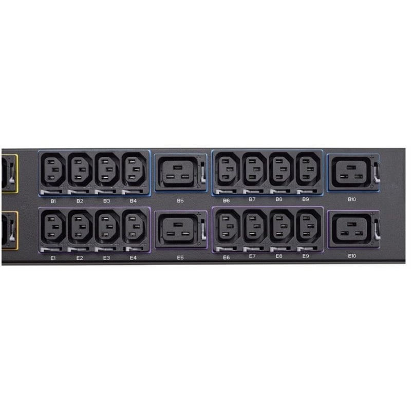 Eaton fuse disconnect rack PDU, 0U, Hardwired input, 17.3 kW max, 230/400V, 24A, Hardwired, Three-phase, Outlets: (48) C13 Outlet grip, (12) C19 Outlet grip - Thumbnail 5