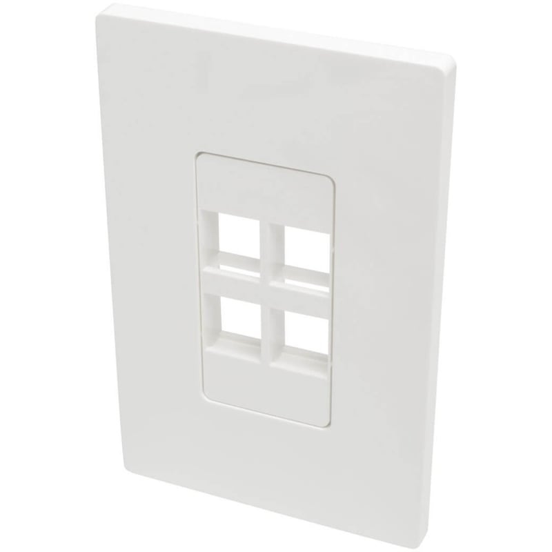 Tripp Lite by Eaton Single-Gang 4-Port Wall Plate Keystone Cat5/6 USB HDMI Dport RCA - Thumbnail 1