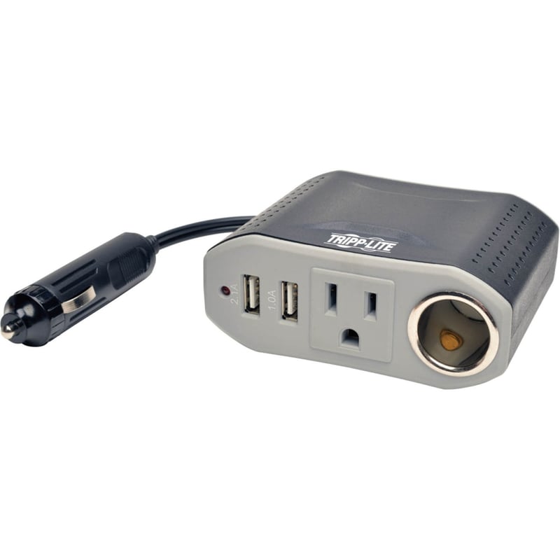 Tripp Lite by Eaton 100W PowerVerter Ultra-Compact Car Inverter with Outlet 12V CLA Receptacle and 2 USB Charging Ports - Thumbnail 1