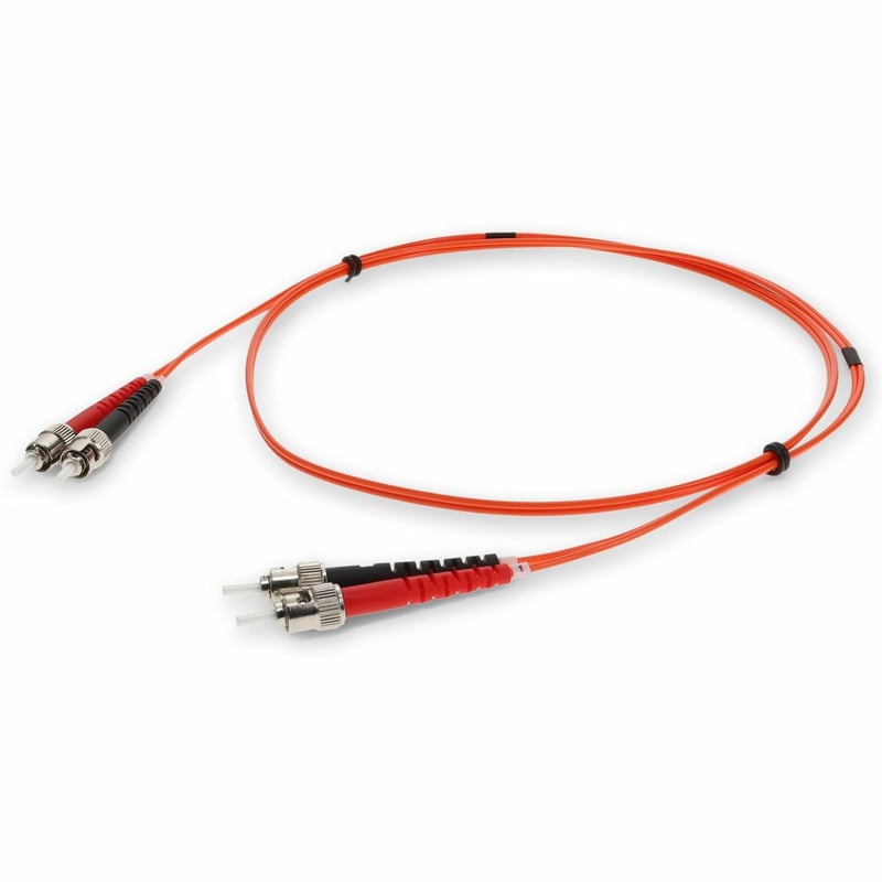 AddOn 8m ST to ST Orange OM1 Duplex OFNR (Riser-Rated) MMF Fiber Patch Cable - Thumbnail 1