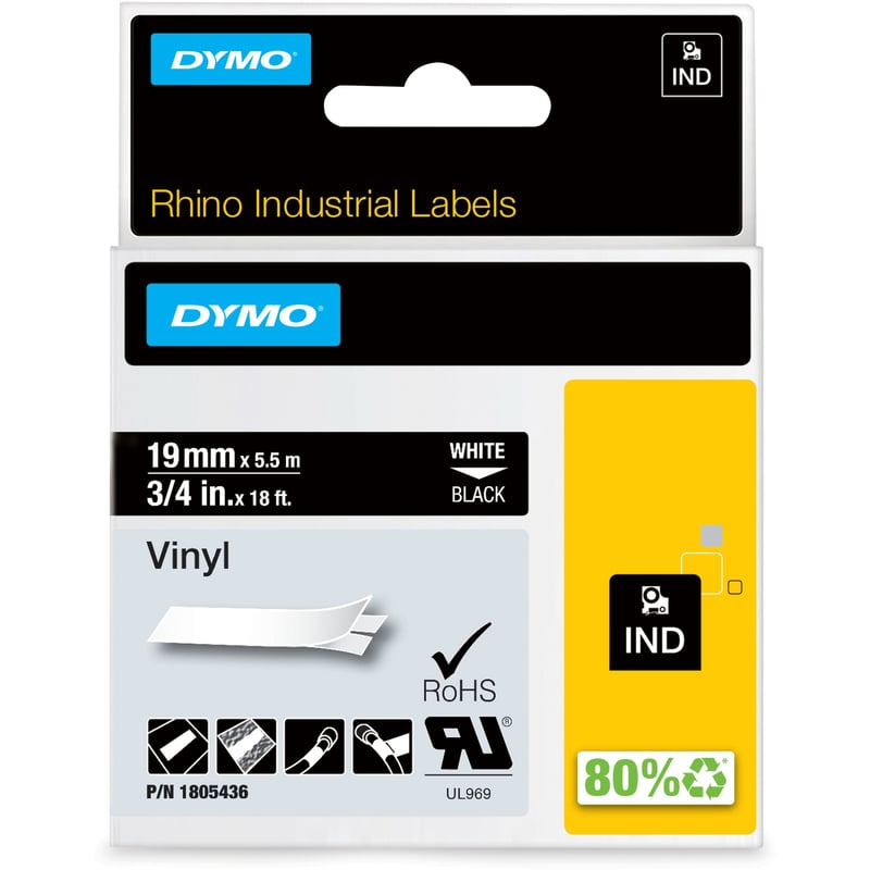 Dymo Colored 3/4" Vinyl Label Tape - Thumbnail 1