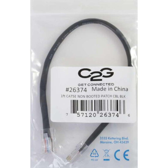 C2G-3ft Cat5e Non-Booted Unshielded (UTP) Network Patch Cable - Black - Thumbnail 3