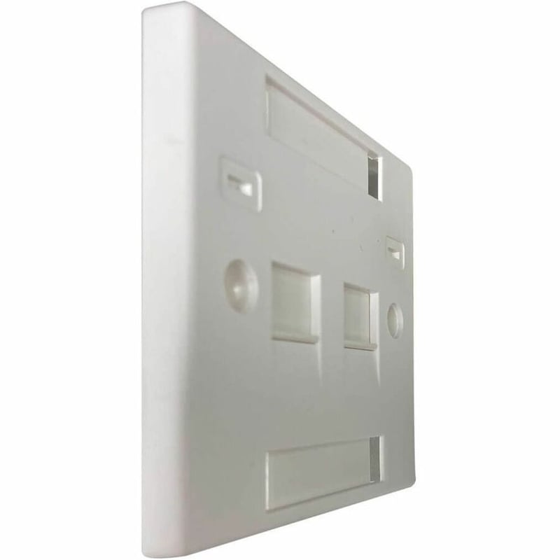 Eaton Tripp Lite Series 2-Port UK-Style Keystone Wall Plate, Unloaded Shuttered Module, Icon Tabs, White, TAA - Thumbnail 3