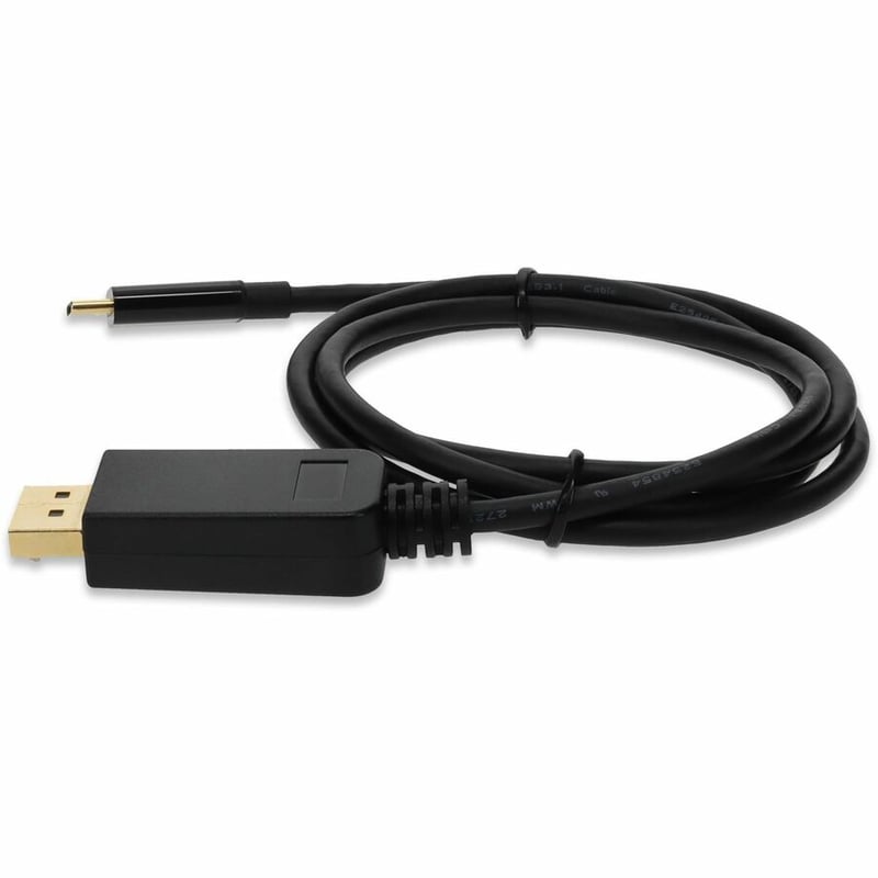 AddOn 10ft USB C 3.1 Male to DisplayPort Male Black Cable - Thumbnail 2