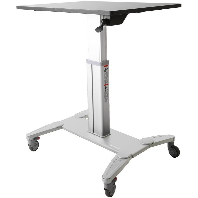 StarTech.com Mobile Standing Desk - Portable Sit-Stand Ergonomic Height Adjustable Cart on Wheels - Rolling Computer/Laptop Workstation - Thumbnail 1