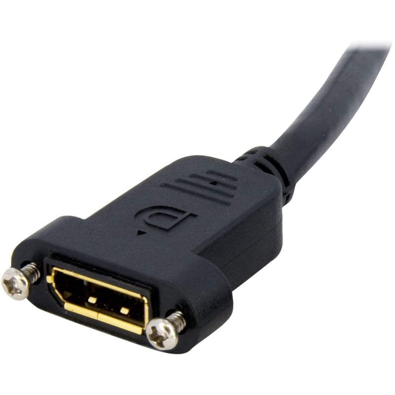 StarTech.com 3ft (1m) Panel Mount DisplayPort Cable, 4K x 2K Video, DisplayPort 1.2 Extension Cable Male to Female, DP Extender Cord - Thumbnail 2