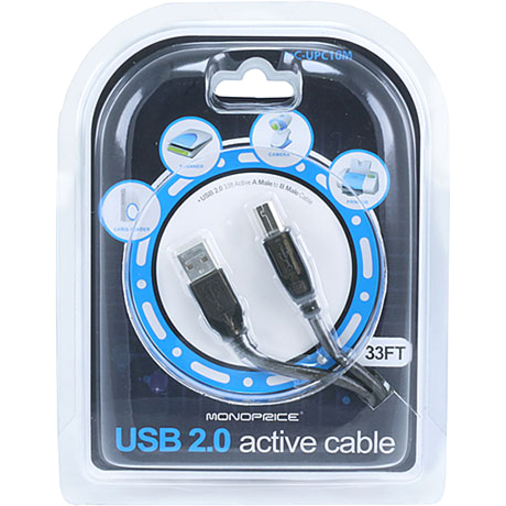 33FT 10M USB 2.0 A MALE TO B MALE ACTIVE CABLE - Thumbnail 3