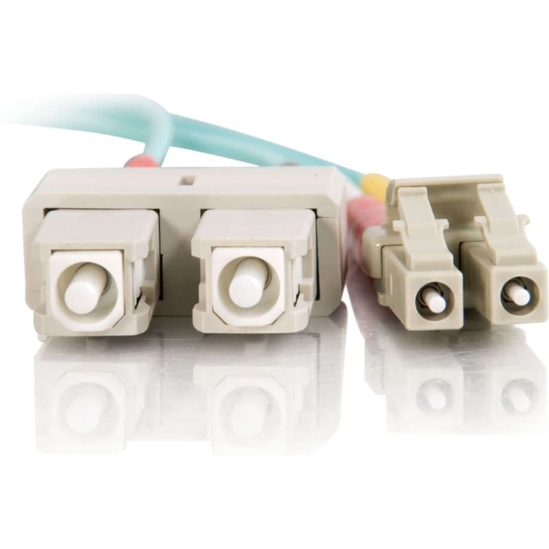 C2G 50m LC-SC 10Gb 50/125 OM3 Duplex Multimode PVC Fiber Optic Cable - Aqua - Thumbnail 2