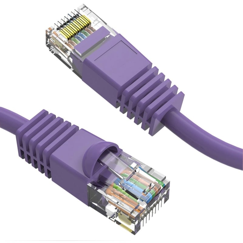 Axiom 20FT CAT6 550mhz Patch Cable Molded Boot (Purple) - Thumbnail 1