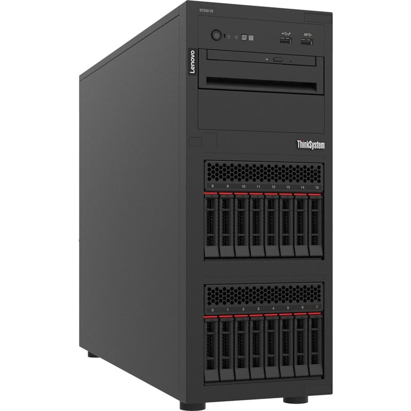 Lenovo ThinkSystem ST250 V2 7D8FA02YNA Tower Server - 1 Xeon E-2334 3.40 GHz - 16 GB RAM - Serial ATA/600 Controller - Thumbnail 1