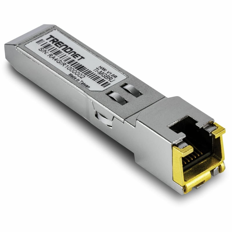 TRENDnet 1000BASE-T Industrial SFP RJ45 Copper Module, TI-MGBRJ, Supports Data Rates up to 1.25Gbps, NDAA TAA Compliant, Lifetime Protection - Thumbnail 1