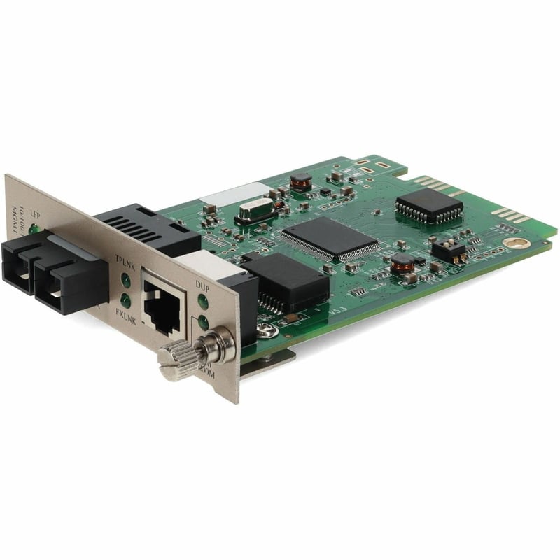 AddOn 10/100/1000Base-TX(RJ-45) to 1000Base-LX(SC) SMF 1310nm 20km Media Converter Card for our rack or Standalone Systems - Thumbnail 1