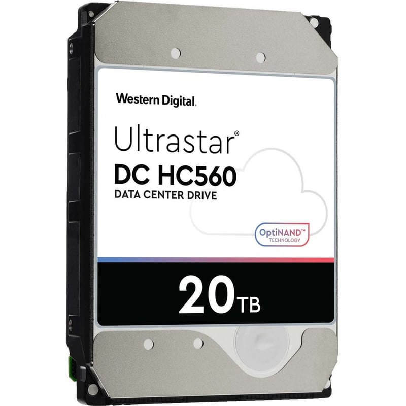 WD Ultrastar DC HC560 WUH722020BLE6L1 20 TB Hard Drive - 3.5" Internal - SATA (SATA/600) - Conventional Magnetic Recording (CMR) Method - Thumbnail 3