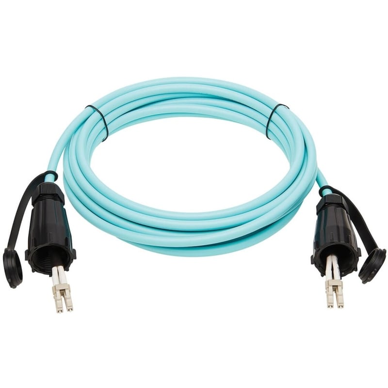 Eaton Tripp Lite Series 10Gb Rigid Industrial Duplex Multimode 50/125 OM3 Fiber Patch Cable (LC/LC) - IP68, Aqua, 5 m (16.4 ft.) - Thumbnail 3
