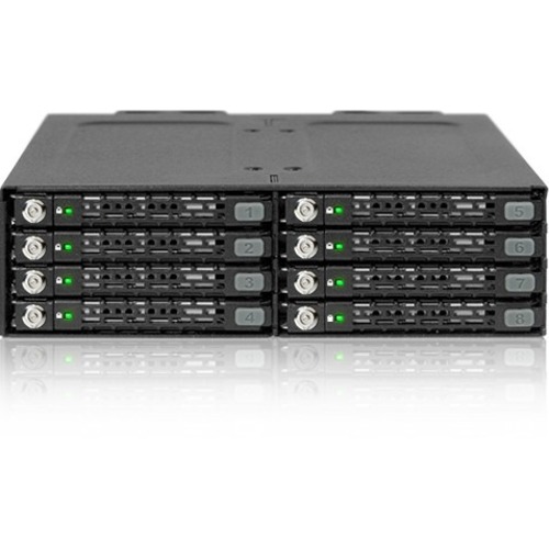 Icy Dock ToughArmor MB998SK-B Drive Enclosure for 5.25" - Serial ATA/600 Host Interface External - Black - Thumbnail 1