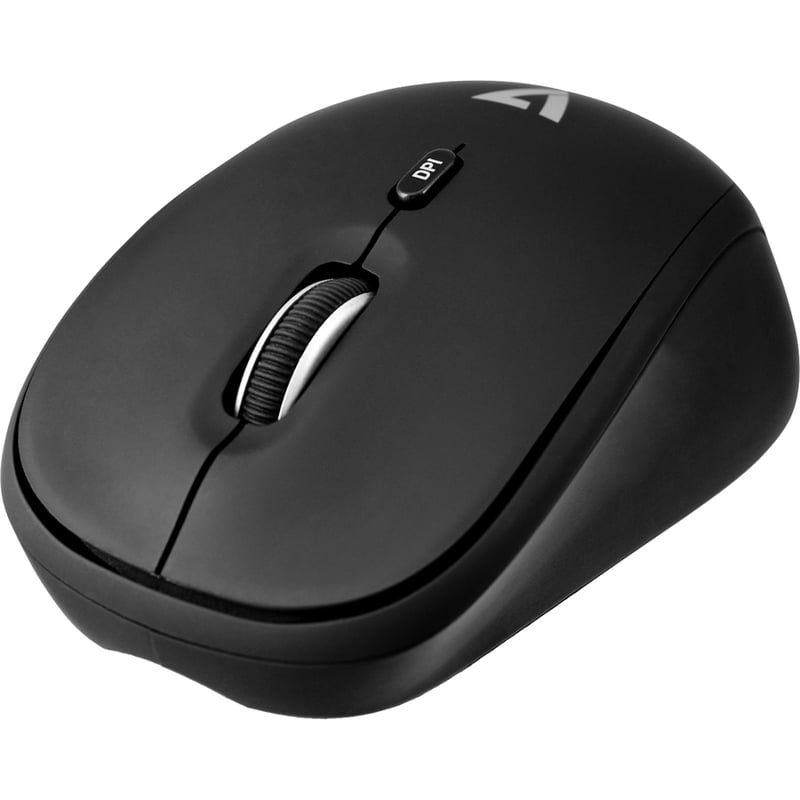 V7 4-Button Wireless Optical Mouse with Adjustable DPI - Black - Thumbnail 2