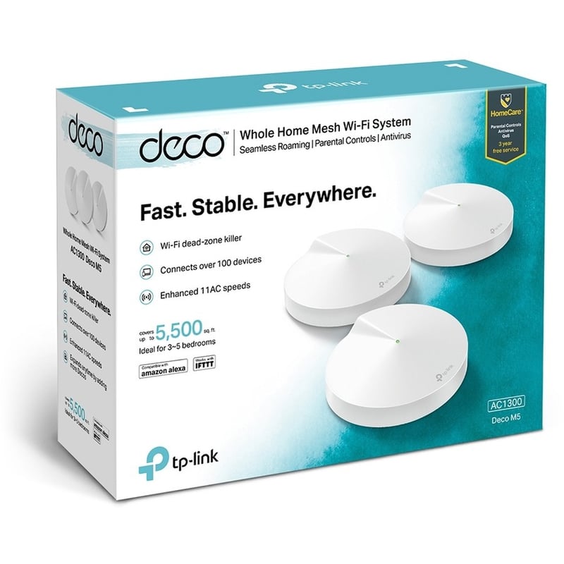 TP-Link Deco M5 (3-pack) - AC1300 Whole Home Mesh Wi-Fi System, 3-Pack - Thumbnail 2