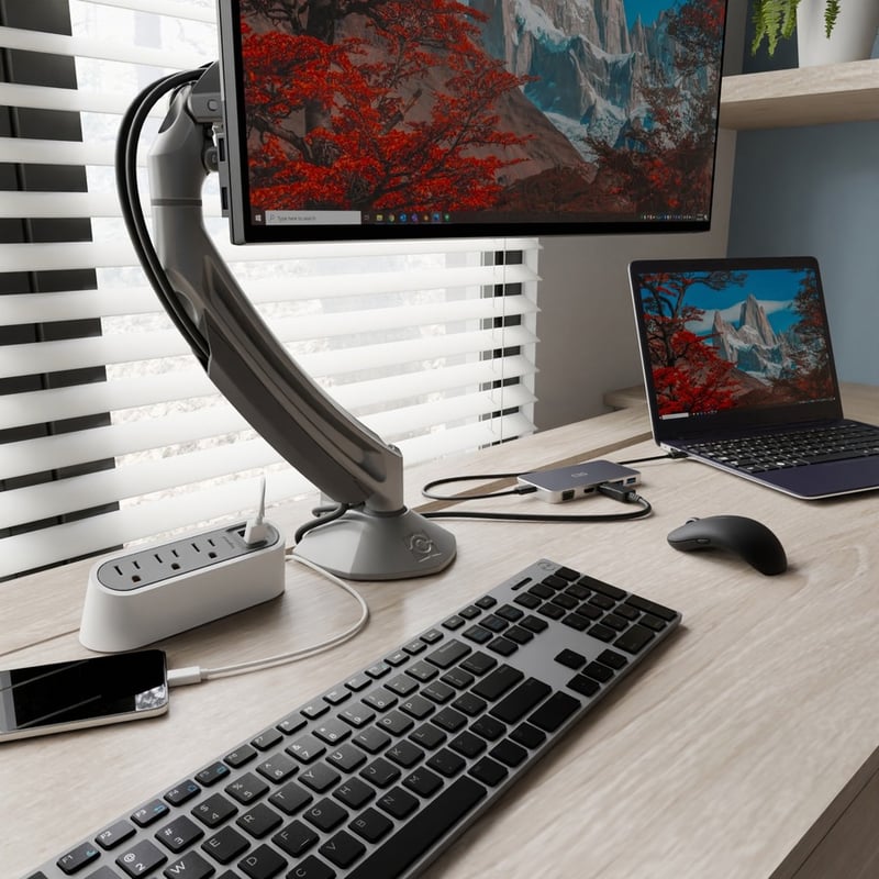 Wiremold Desktop Power Center Series - Power Center Slim - 6ft Cord - White - Thumbnail 2
