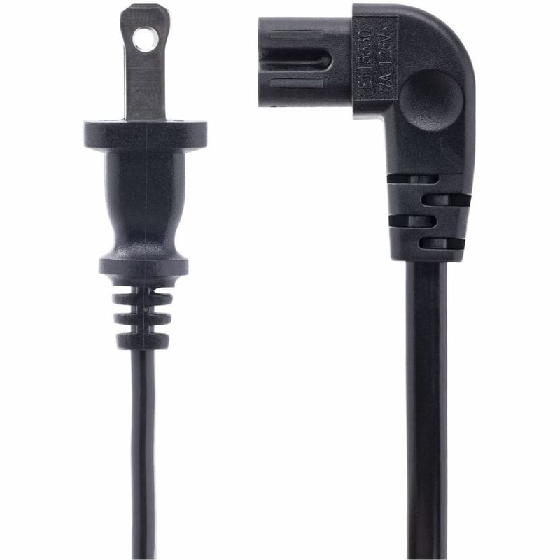 StarTech.com 3ft (1m) Laptop Power Cord, NEMA 1-15P to Right Angle C7, 7A 125V, 18AWG, Replacement Laptop Charger Cable, UL Listed - Thumbnail 2
