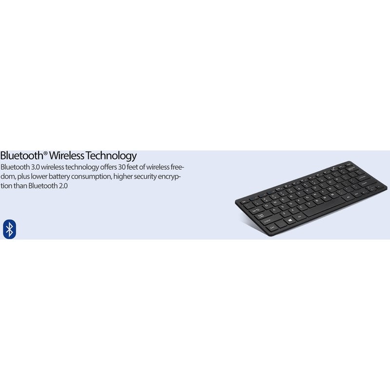 Adesso Bluetooth Wireless SlimTouch Mini Keyboard - Thumbnail 4