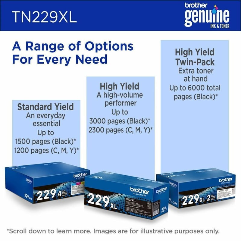 Brother Genuine TN229XLY High-yield Yellow Toner Cartridge - Thumbnail 2