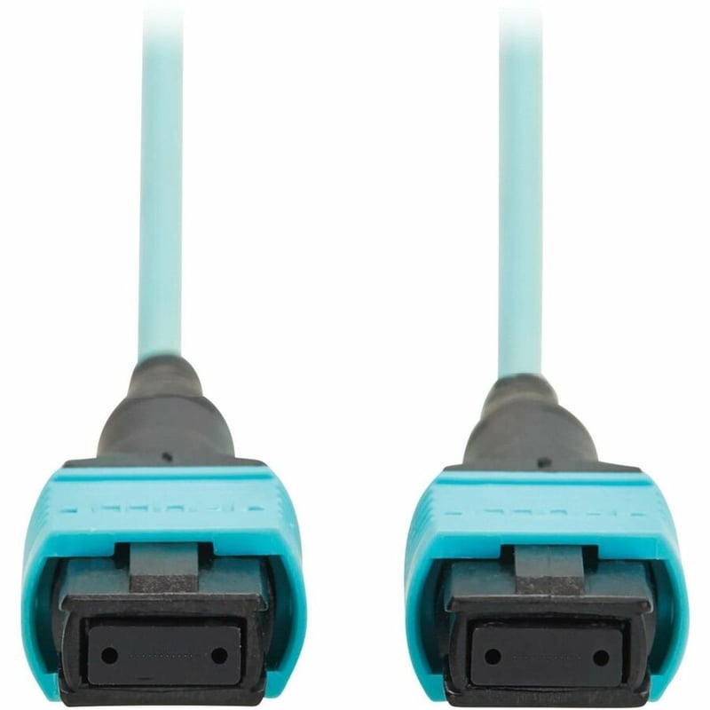 Eaton Tripp Lite Series 100G Multimode 50/125 OM4 Fiber Optic Cable (12F MPO/MPO-PC F/F), Type-A Polarity, OFNP, Aqua, 3 m (9.8 ft.), TAA - Thumbnail 4