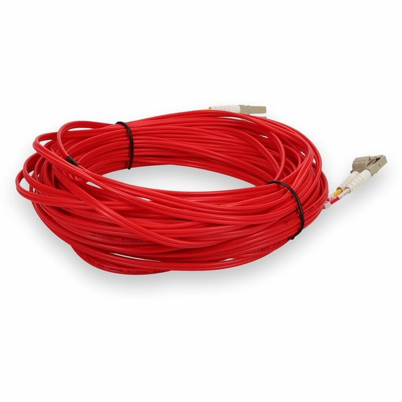 AddOn 30m LC to LC Red OM4 Duplex OFNR (Riser-Rated) Fiber Patch Cable - Thumbnail 5