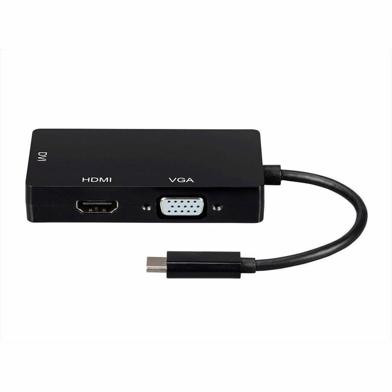 USB TYPE-C TO 4K HDMI_ SINGLE LINK DVI_ AND VGA PASSIVE ADAPTER_ BLACK - Thumbnail 3
