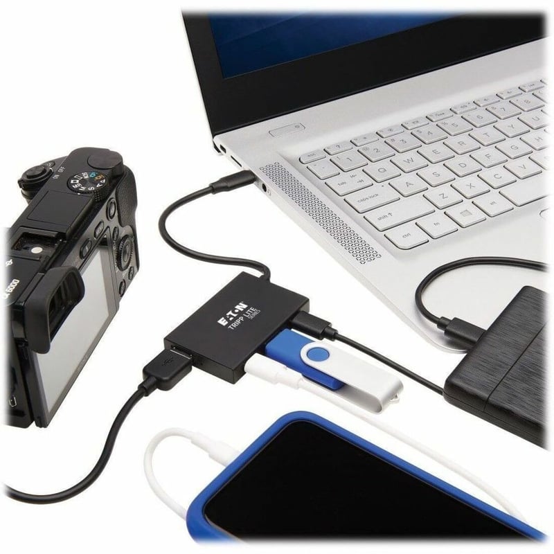 Tripp Lite by Eaton 4-Port USB-C Hub - USB 3.x Gen 2 (10Gbps) 2x USB-A & 2x USB-C Ports Thunderbolt 3 Aluminum Housing - Thumbnail 1
