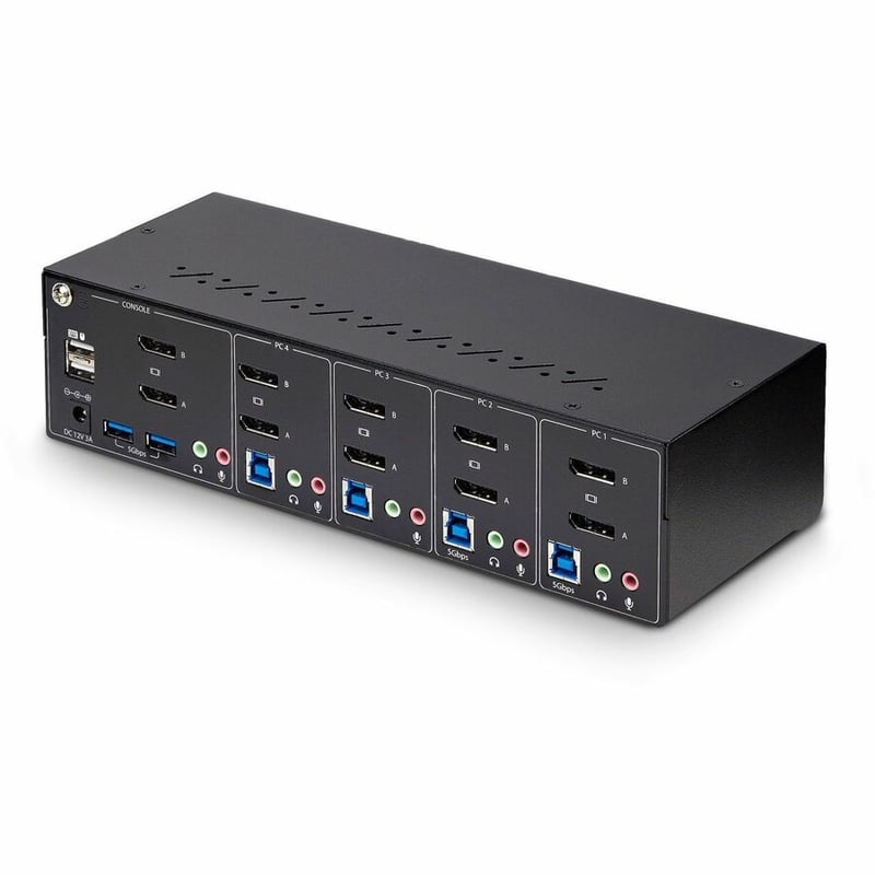 StarTech.com 4-Port Dual-Monitor DisplayPort KVM Switch, 4K 60Hz, 2x USB 5Gbps Ports, Hotkey/Push-Button Switching, TAA Compliant - Thumbnail 2