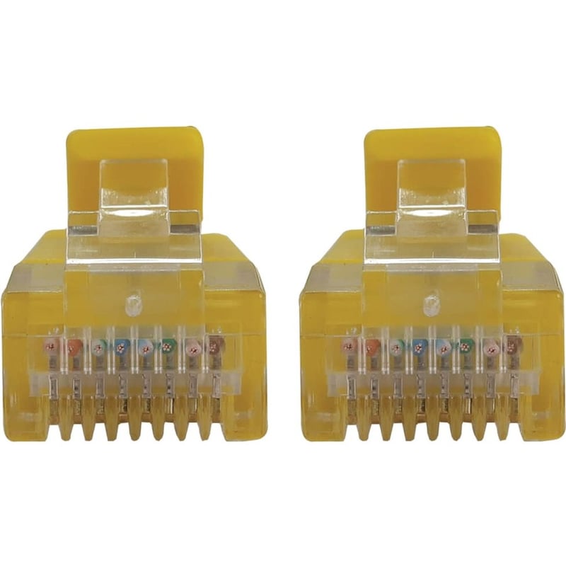 Eaton Tripp Lite Series Cat6a 10G Snagless Molded Slim UTP Ethernet Cable (RJ45 M/M), PoE, Yellow, 2 ft. (0.6 m) - Thumbnail 3