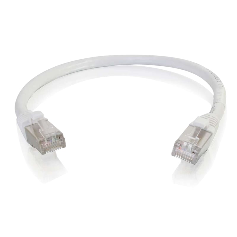 C2G 6in Cat6 Snagless Shielded (STP) Network Patch Cable - White - Thumbnail 1