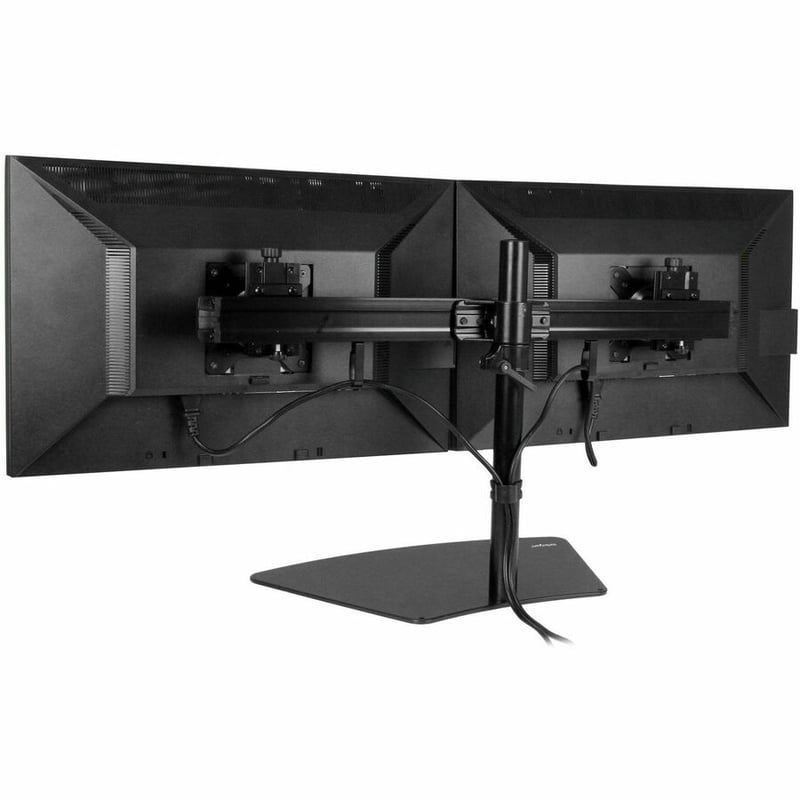 StarTech.com Dual Monitor Stand, Horizontal, For up to 24" (17.6lb/8kg) VESA Monitors, Black, Adjustable Monitor Stand, Steel & Aluminum - Thumbnail 5