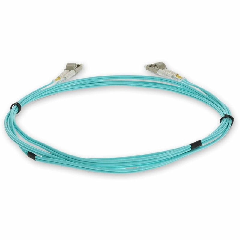 AddOn 0.7m LC to LC Aqua OM4 Duplex OFNR (Riser-Rated) Fiber Patch Cable - Thumbnail 4