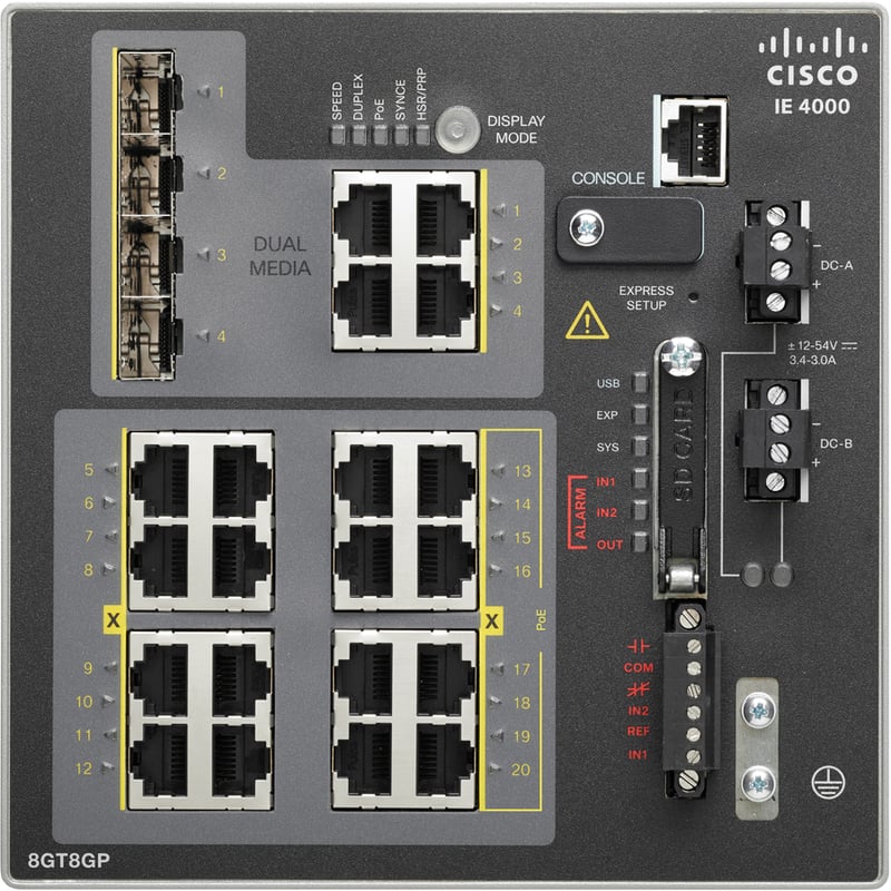 Cisco IE-4000-8GT8GP4G-E Industrial Ethernet Switch - Thumbnail 2
