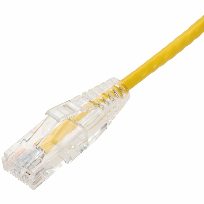 AddOn 8ft Yellow CAT 6A Slim PVC Ethernet Cable Snagless Clear-Claw RJ-45 M/M - Thumbnail 2