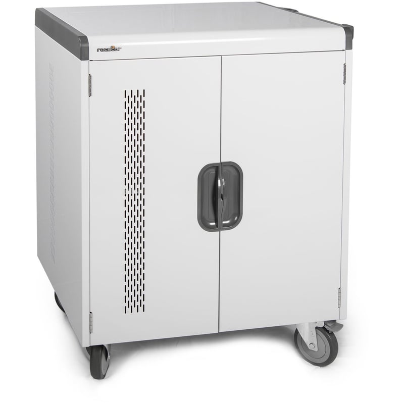Rocstor Volt V32 Charging Cart with Intelligent Power Charging - Up to 32 Device - Intelligent Power Charging Cart for Notebooks, Chromebook, MacBook, and Macbook Pro - 3 Shelves - 4 Heavy Duty 5" Medical Grade - Thumbnail 1