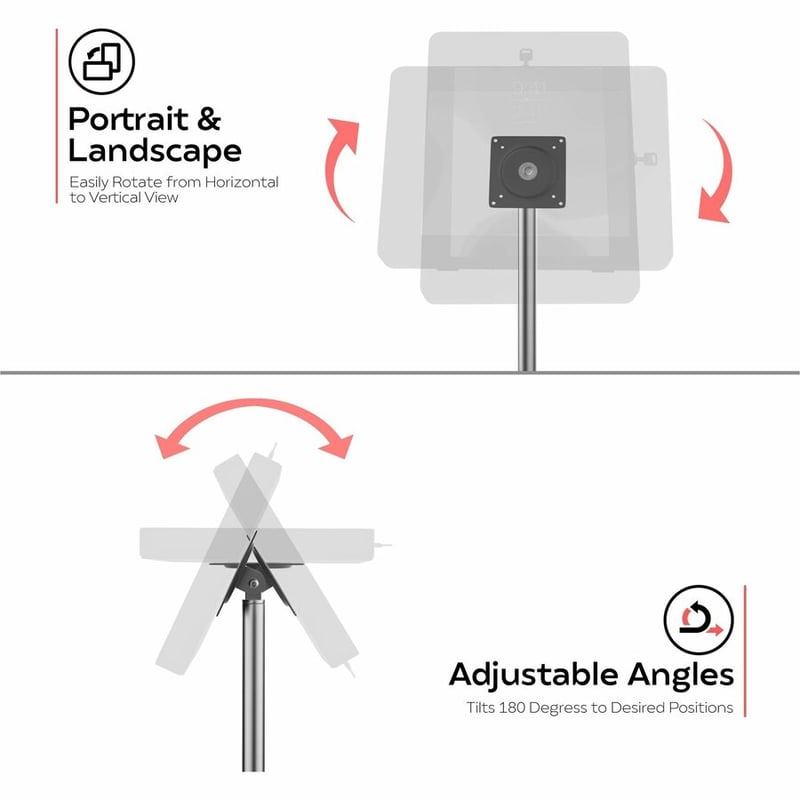 CTA Digital VESA-Compatible, Height-Adjustable Floor Stand - Thumbnail 3
