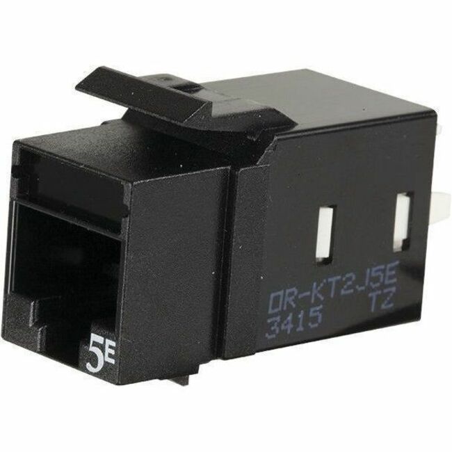 Ortronics Category 5e Keystone Jack, Lacing Cap Termination, Black