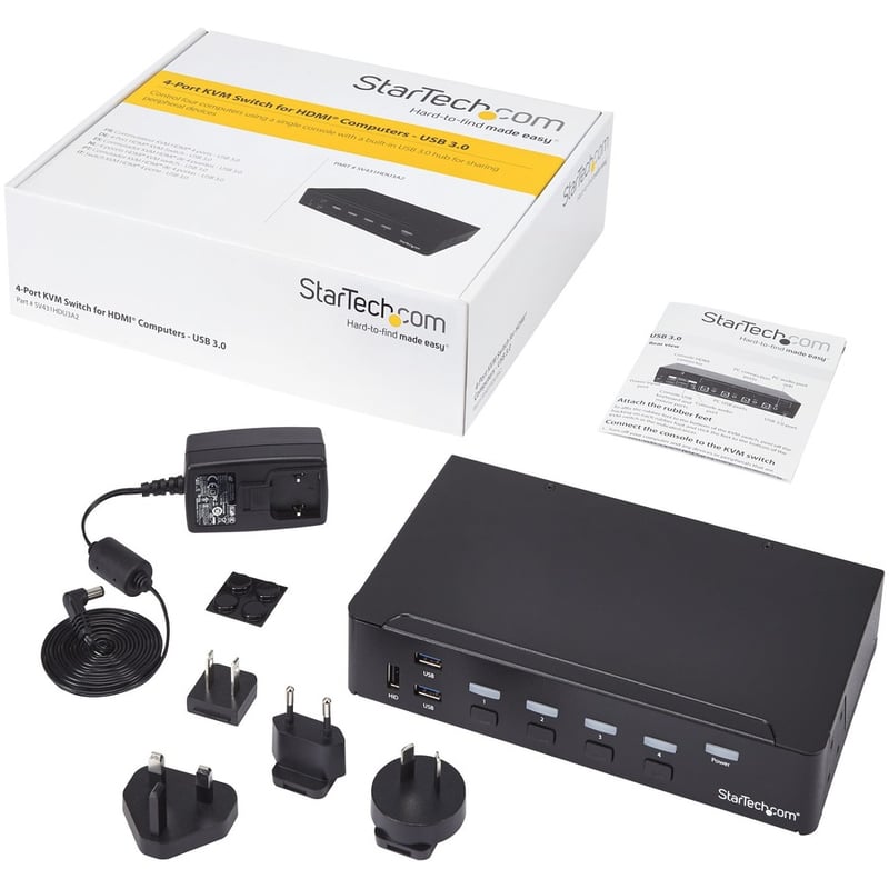 StarTech.com 4-Port HDMI KVM Switch - Built-in USB 3.0 Hub for Peripheral Devices - 1080p - Thumbnail 2