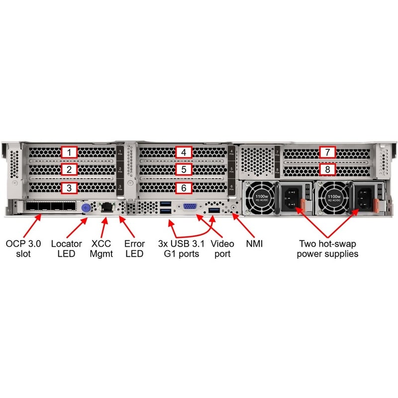 Lenovo ThinkSystem SR665 7D2VA01HNA 2U Rack Server - 1 x AMD EPYC 7262 3.20 GHz - 16 GB RAM - Serial ATA/600 Controller - Thumbnail 4