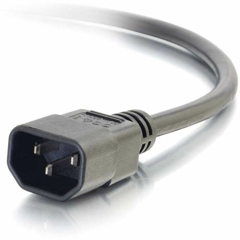 C2G 3ft Locking C14 to C13 10A 250V Power Cord Black - Thumbnail 4