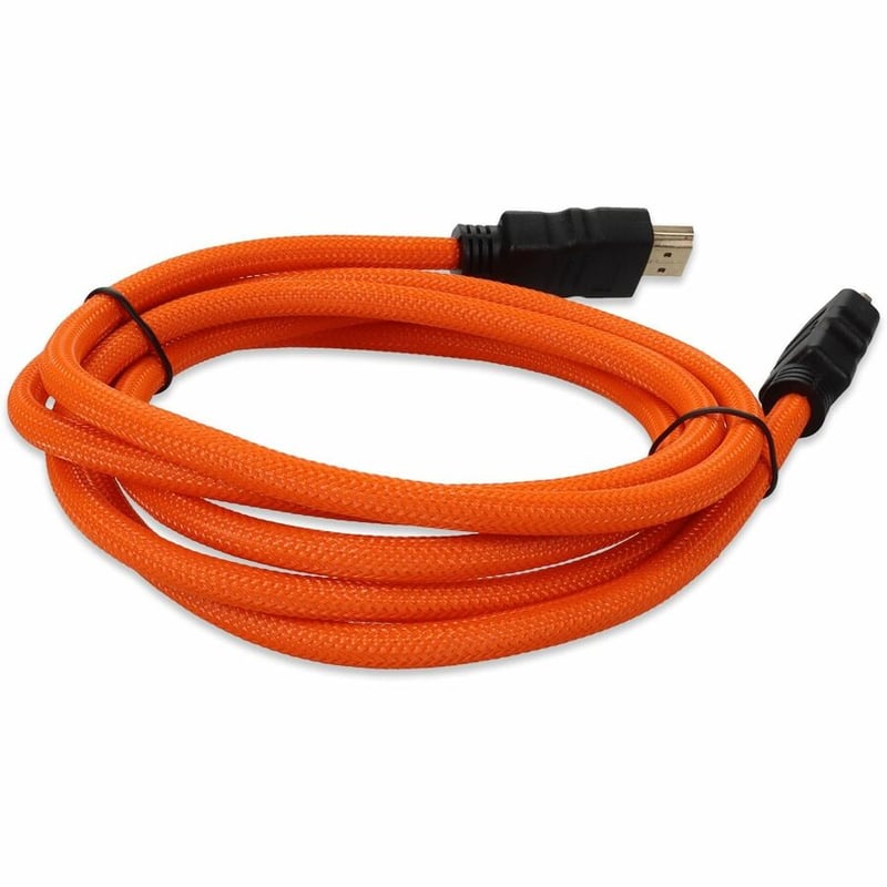AddOn 6FT HDMI 1.4 BRAIDED ORANGE M / M HDMI TO HDMI 1.4 HIGH SPEED CABLE - Thumbnail 5